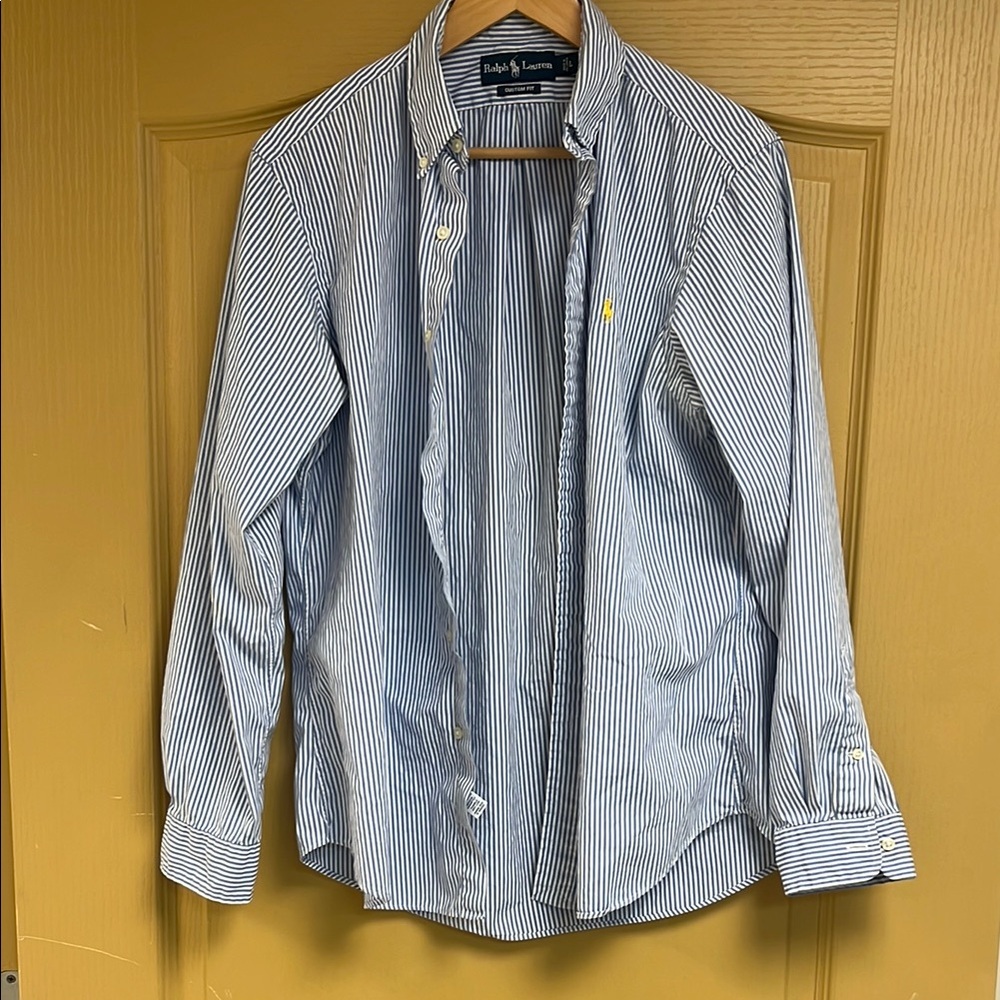 Ralph Lauren Blue and White Dress Shirt
